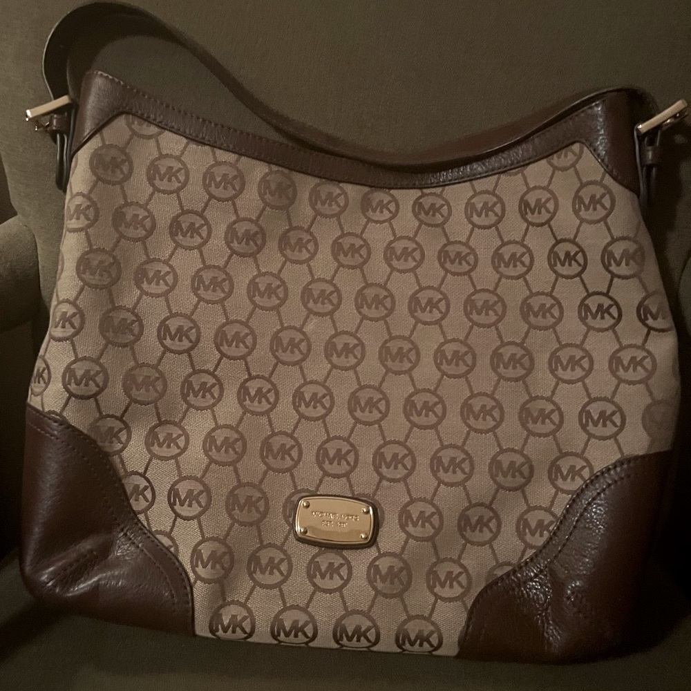Michael Kors Signature Canvas and Leather Tote.